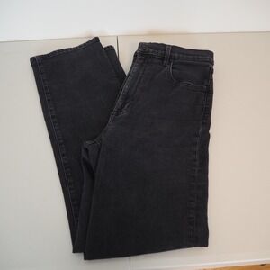 SLVRLAKE London Straight Leg Jeans Women's Sz 30 Faded Jet Black Wash